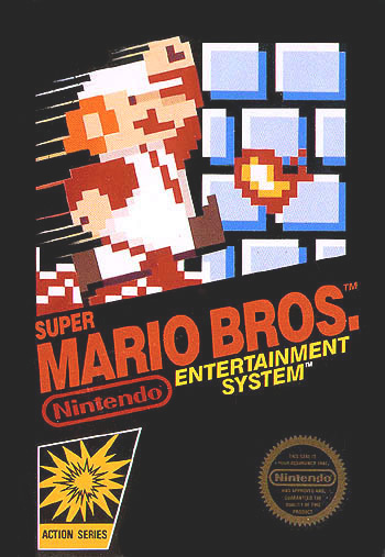 Box art of Super Mario Brothers for the NES (also remade later for the Super Nintendo)